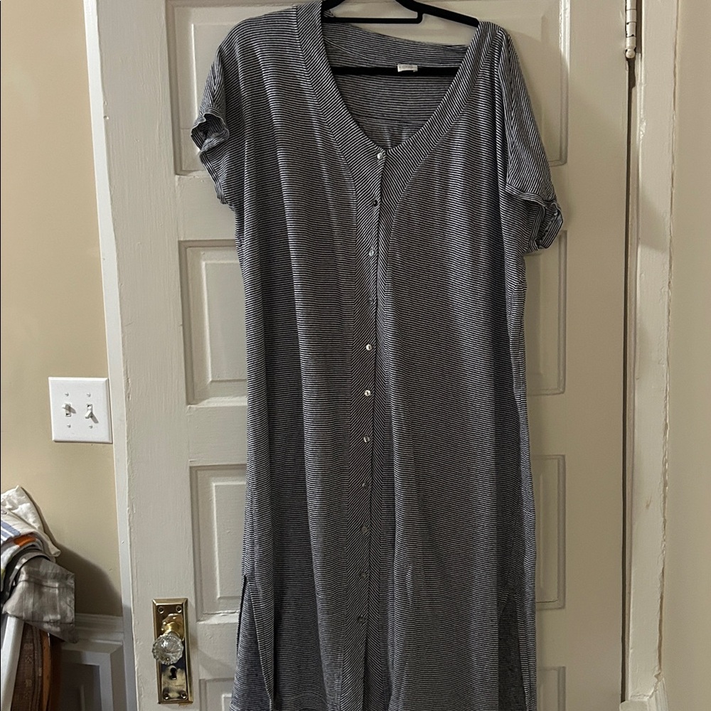 Poetry Navy and White Striped Dress